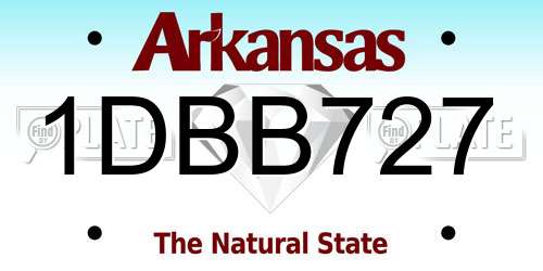 1DBB727 Arkansas License Plate