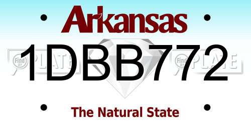 1DBB772 Arkansas License Plate
