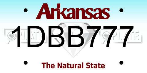 1DBB777 Arkansas License Plate