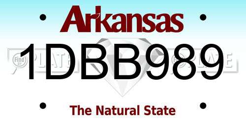 1DBB989 Arkansas License Plate