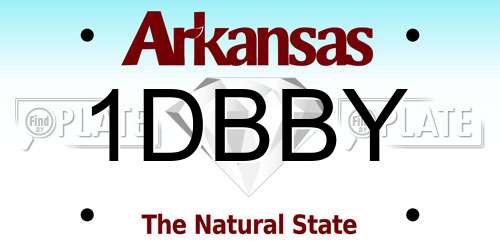 1DBBY Arkansas License Plate