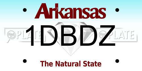 1DBDZ Arkansas License Plate