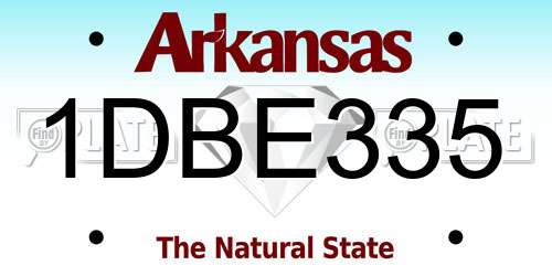 1DBE335 Arkansas License Plate