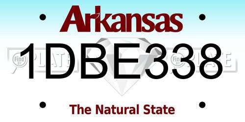 1DBE338 Arkansas License Plate
