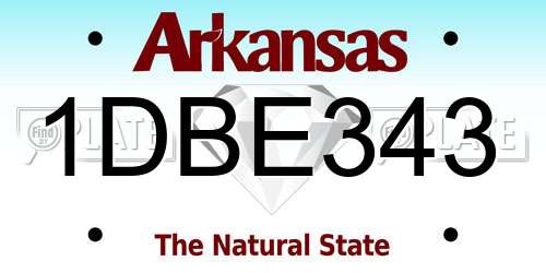 1DBE343 Arkansas License Plate