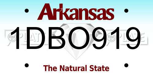 1DBO919 Arkansas License Plate