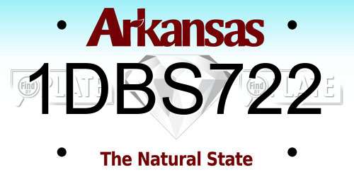 1DBS722 Arkansas License Plate