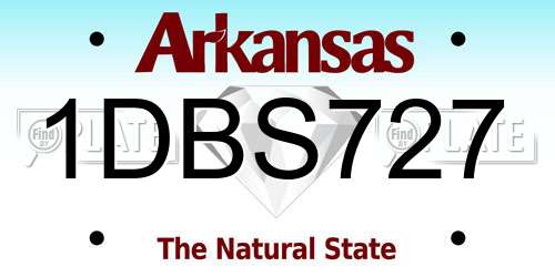 1DBS727 Arkansas License Plate
