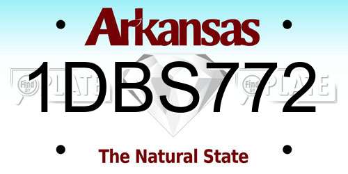 1DBS772 Arkansas License Plate
