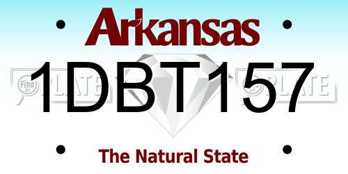 1DBT157 Arkansas License Plate