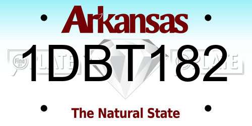 1DBT182 Arkansas License Plate