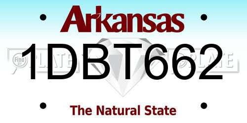 1DBT662 Arkansas License Plate
