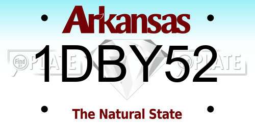 1DBY52 Arkansas License Plate