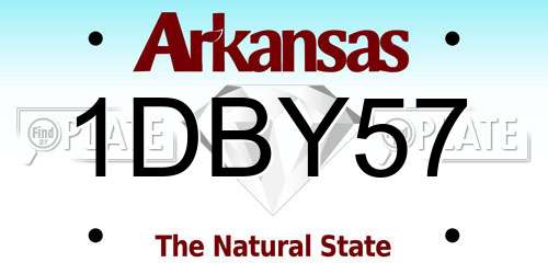 1DBY57 Arkansas License Plate