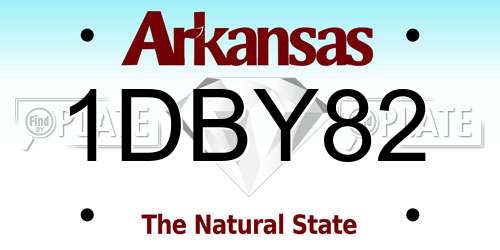 1DBY82 Arkansas License Plate