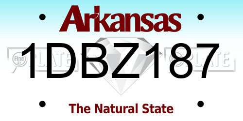 1DBZ187 Arkansas License Plate