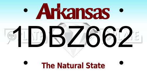 1DBZ662 Arkansas License Plate