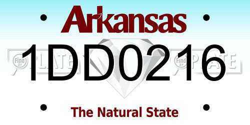 1DD0216 Arkansas License Plate