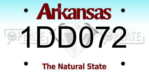 1DD072 Arkansas License Plate