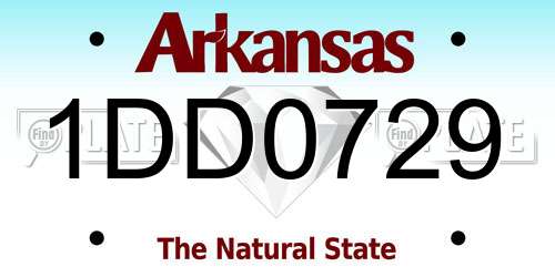 1DD0729 Arkansas License Plate