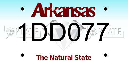 1DD077 Arkansas License Plate