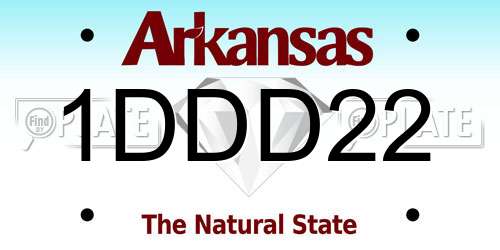 1DDD22 Arkansas License Plate