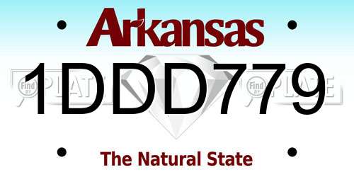 1DDD779 Arkansas License Plate
