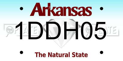 1DDH05 Arkansas License Plate