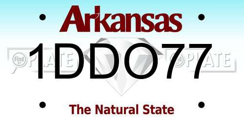 1DDO77 Arkansas License Plate