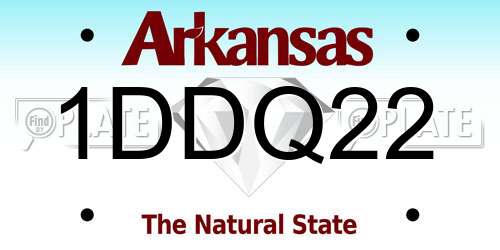 1DDQ22 Arkansas License Plate
