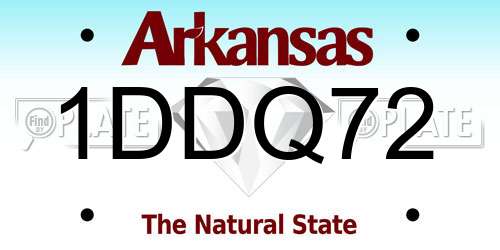 1DDQ72 Arkansas License Plate