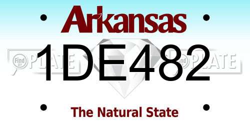 1DE482 Arkansas License Plate