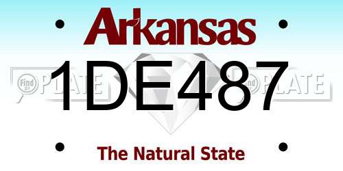 1DE487 Arkansas License Plate