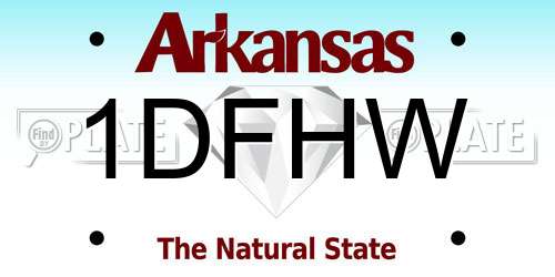 1DFHW Arkansas License Plate