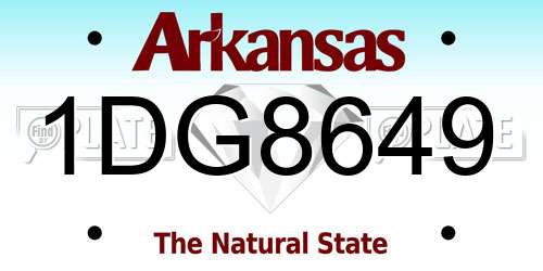 1DG8649 Arkansas License Plate