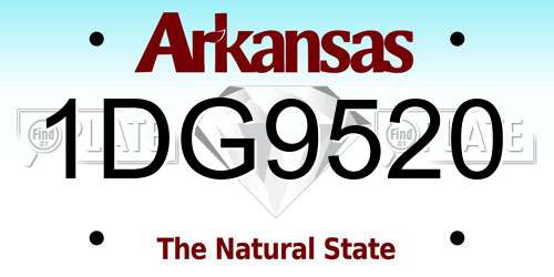 1DG9520 Arkansas License Plate