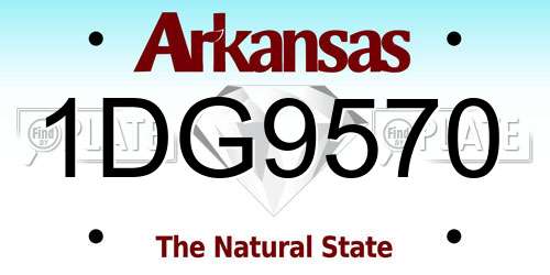 1DG9570 Arkansas License Plate
