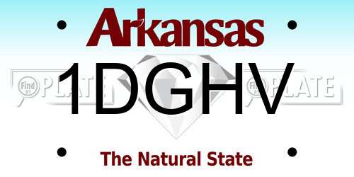 1DGHV Arkansas License Plate