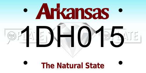 1DH015 Arkansas License Plate