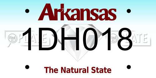 1DH018 Arkansas License Plate