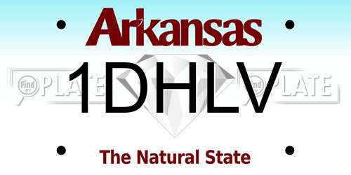1DHLV Arkansas License Plate