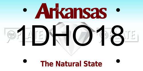 1DHO18 Arkansas License Plate