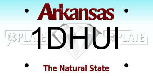 1DHUI Arkansas License Plate