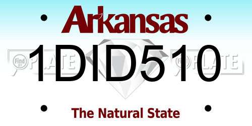 1DID510 Arkansas License Plate
