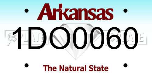 1DO0060 Arkansas License Plate