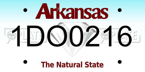 1DO0216 Arkansas License Plate