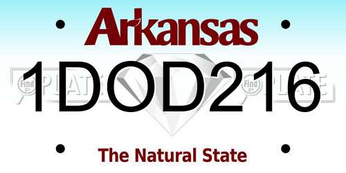 1DOD216 Arkansas License Plate
