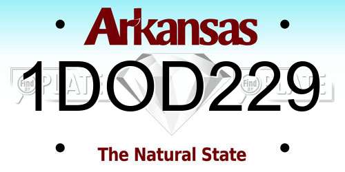 1DOD229 Arkansas License Plate