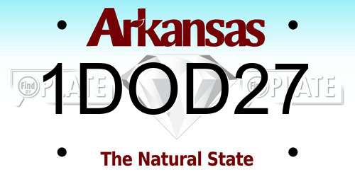 1DOD27 Arkansas License Plate