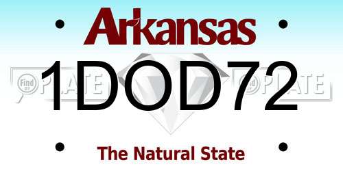 1DOD72 Arkansas License Plate